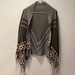 Contempo Casuals Green Grey Cardigan